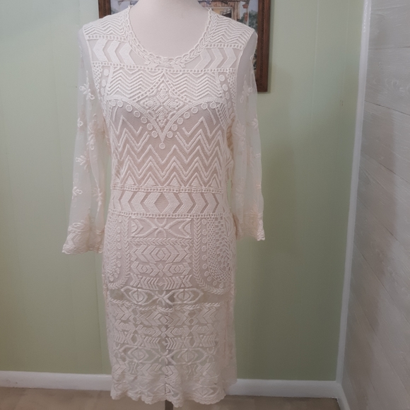 Umgee ivory lace dress coverup S/M *N - Picture 1 of 9